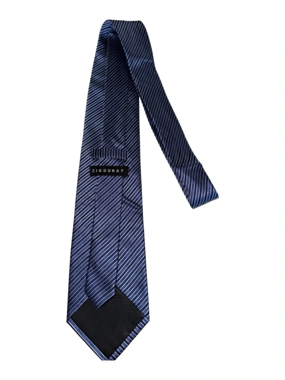 Ziggurat Silk Tie Navy Blue Striped Necktie Classic Formal Business‎ Interview